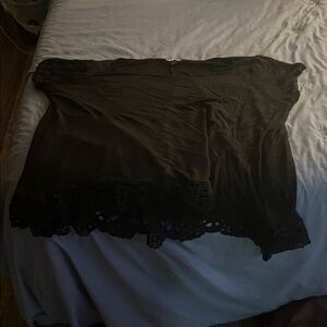 Freshman Black Top with Lace Detail